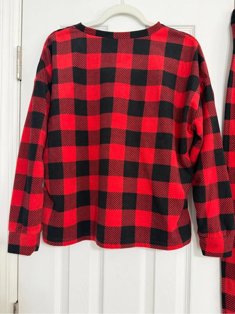 Justice buffalo plaid two piece fleece pajamas girls size XL holiday